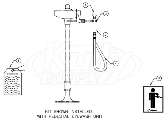 Haws 8901RFK Body Spray Retrofit Kit Parts Breakdown