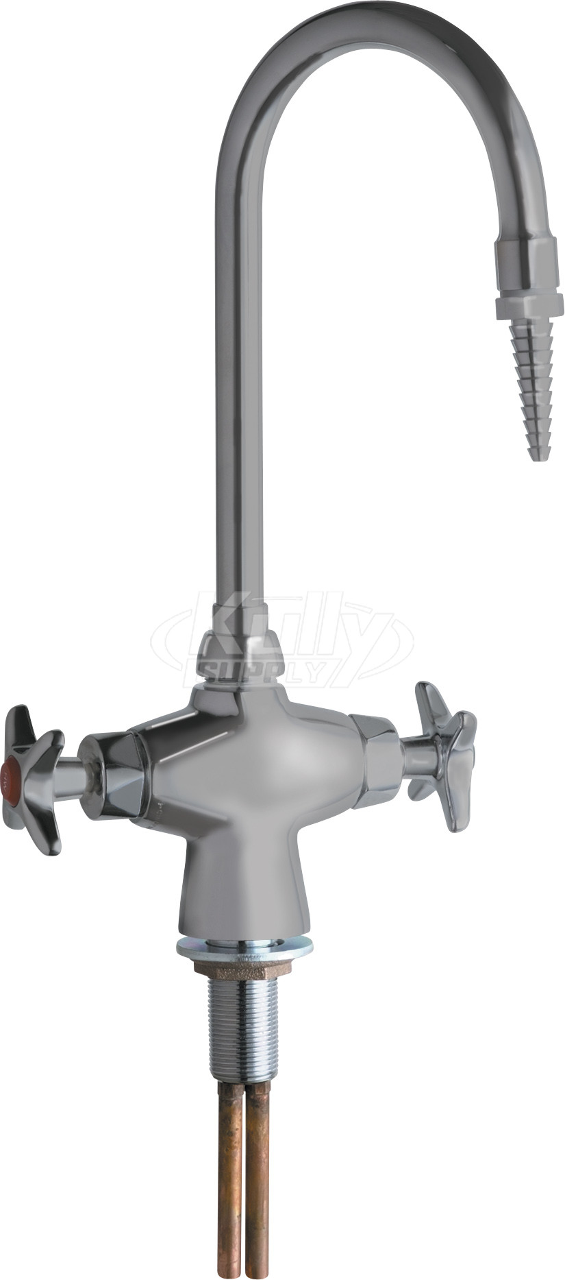 Chicago 929-SAM Hot and Cold Water Mixing Faucet with Chemical Resistant Satin Antimicrobial Finish