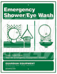 Guardian AP250-008G Drench Shower / Eyewash Sign