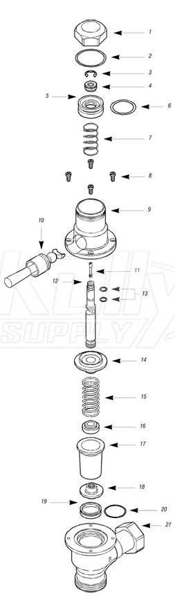 Sloan Dolphin Flushometer Parts Breakdown