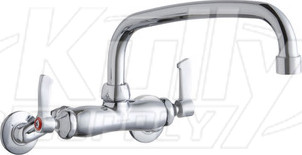 Elkay LK945AT10L2T Wall Mount Faucet, 3"-8" Adjustable  Centers