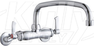 Elkay LK945AT12L2T Wall Mount Faucet, 3"-8" Adjustable  Centers