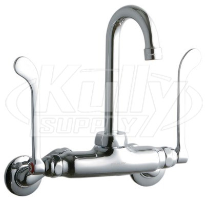 Elkay LK945GN04T6T Wall Mount Faucet, 3"-8" Adjustable  Centers