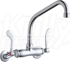 Elkay LK945HA08T4T Wall Mount Faucet, 3"-8" Adjustable  Centers