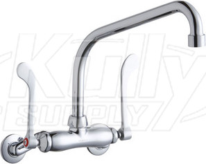 Elkay LK945HA10T6T Wall Mount Faucet, 3"-8" Adjustable  Centers