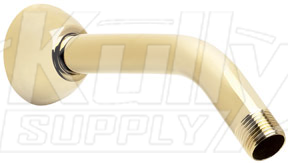 Speakman S-2500-PB 7" Brass Arm & Flange w/ 1/2" MNPT Inlet & Outlet - Polished Brass 