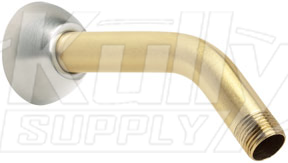 Speakman S-2500-SBA-SCF 7" Brass Arm & Flange w/ 1/2" MNPT Inlet & Outlet - Brushed Brass & Brushed Chrome