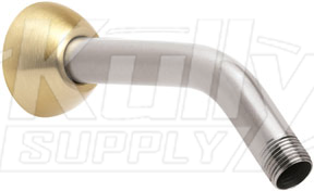 Speakman S-2500-SCA-SBF 7" Brass Arm & Flange w/ 1/2" MNPT Inlet & Outlet - Brushed Chrome & Brushed Brass 