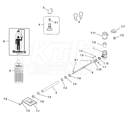 Bradley S19-120HFP Parts Breakdown