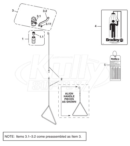 Bradley S19-130SSBF Parts Breakdown