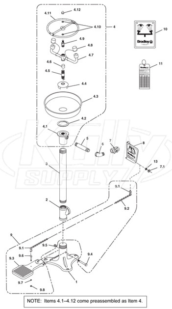 Bradley S19-210SS Parts Breakdown