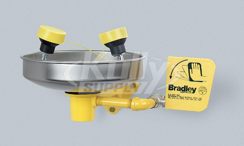 Bradley S19-220T Eye/Face Wash (with Wall Bracket and Stainless Steel Receptor)