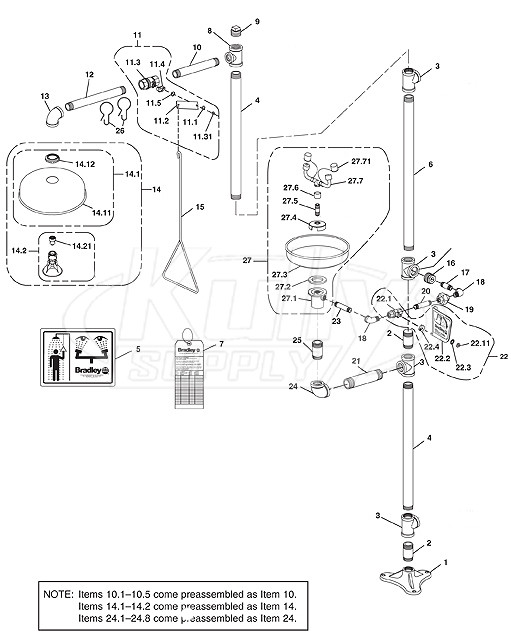 Bradley S19-310JJ Parts Breakdown