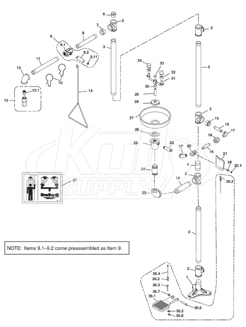 Bradley S19-310SS16 Parts Breakdown