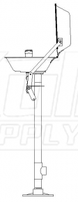 Speakman SE-491-CV Pedestal-Mounted Eye/Face Wash (with Stainless Steel Receptor and Stainless Steel Cover)