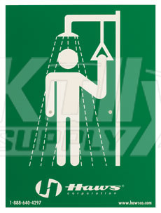 Haws SP177 Drench Shower Sign
