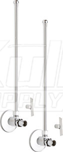 Chicago STC-21-11-PR-AB Angle Stop Compression Valve with Supply Tube and Loose Key Handle - One Pair