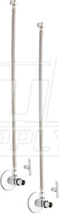 Chicago STC-21-13-PR-AB Angle Stop Ball Valve with Supply Hose and Loose Key Handle - One Pair