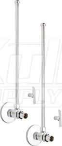 Chicago STC-31-11-PR-AB Angle Stop Compression Valve with Supply Tube and Loose Key Handle - One Pair