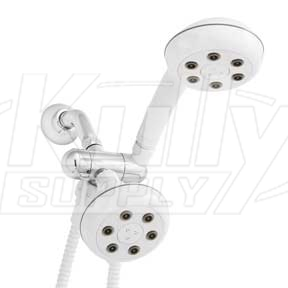 Speakman VS-222620-WHT Combination Handheld & Fixed Showerhead w/ 3-way Diverter Bracket - White (Discontinued)