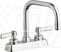 Chicago W4D-DB6AE35-369AB Hot and Cold Water Washboard Sink Faucet