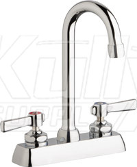 Chicago W4D-GN1AE35-369AB Hot and Cold Water Washboard Sink Faucet