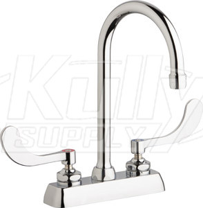 Chicago W4D-GN2AE35-317AB Hot and Cold Water Washboard Sink Faucet