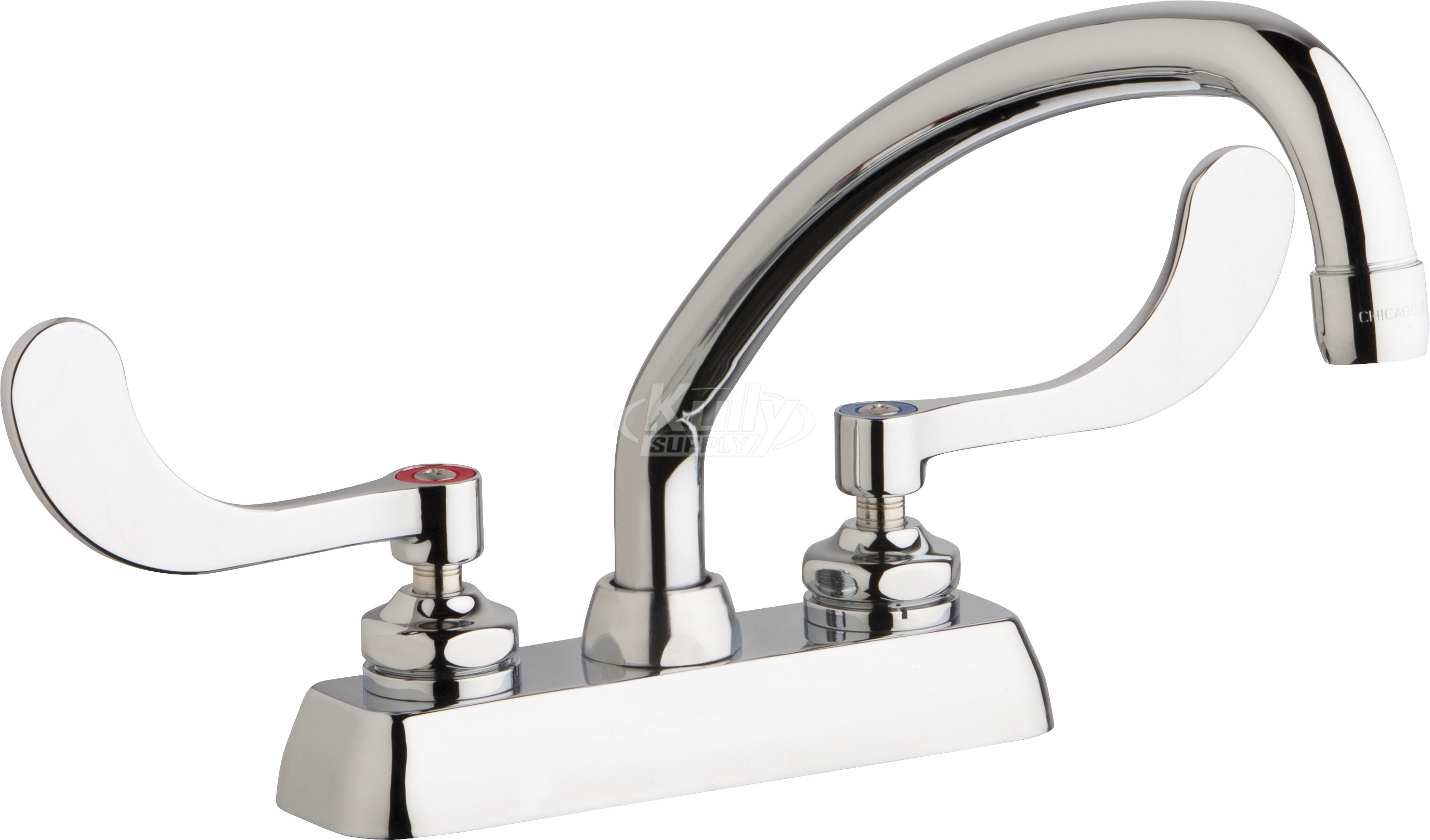 Chicago W4D-L9E35-317ABCP Hot and Cold Water Workboard Sink Faucet