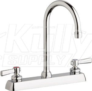 Chicago W8D-GN2AE35-369AB Hot and Cold Water Washboard Sink Faucet