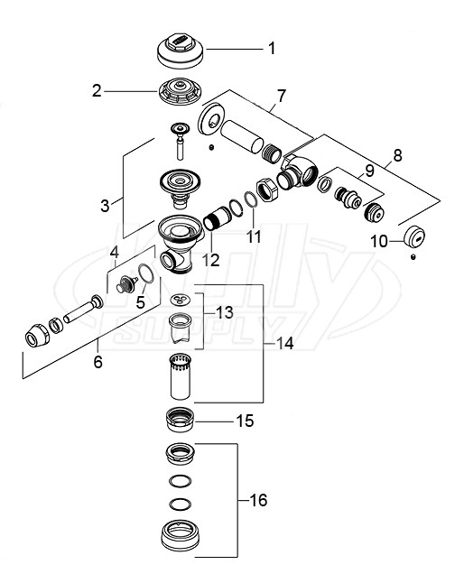 Zurn AquaVantage AV Flush Valve Parts Breakdown