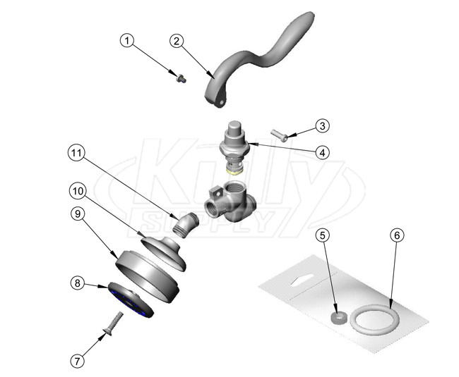 T&S Brass B-0107-035 Spray Valve Parts Breakdown