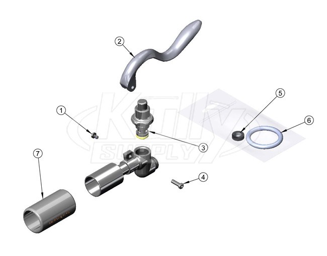 T&S Brass B-0107-C Spray Valve Parts Breakdown