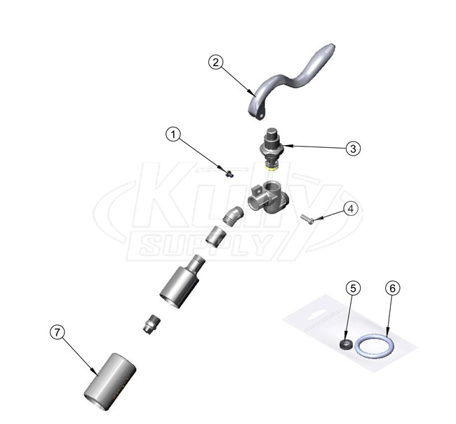 T&S Brass B-0107-C35 Spray Valve Parts Breakdown