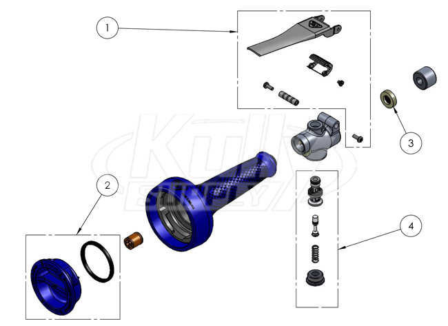 T&S Brass B-0108 / B-0108-C Spray Valve Parts Breakdown