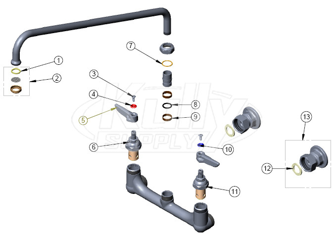 T&S Brass B-0230 Faucet Parts Breakdown