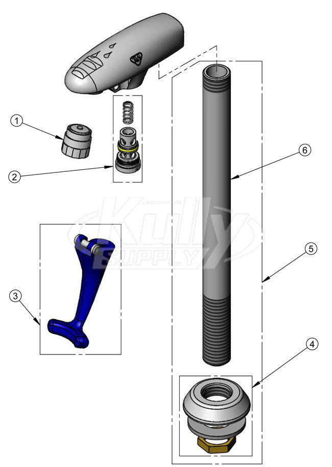 T&S Brass B-1210 Series Parts Breakdown