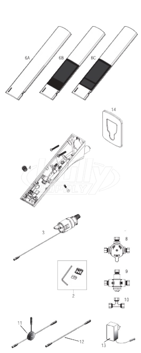 Sloan EFX-800 & EFX-850 Series Infrared Sensor Faucet Parts Breakdown