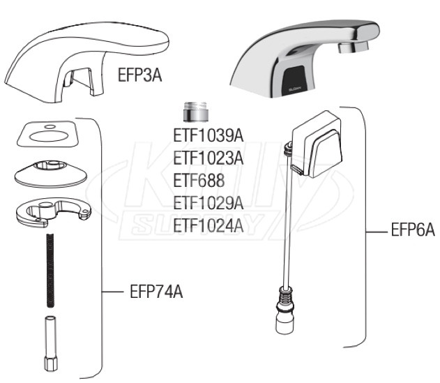 Sloan EBF-615 Battery-Powered Bluetooth Sensor Faucet Parts Breakdown (Post-2019)