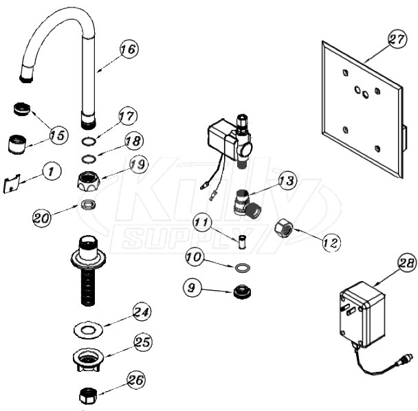 Zurn Z6903-76 AquaSense Faucet Parts Breakdown