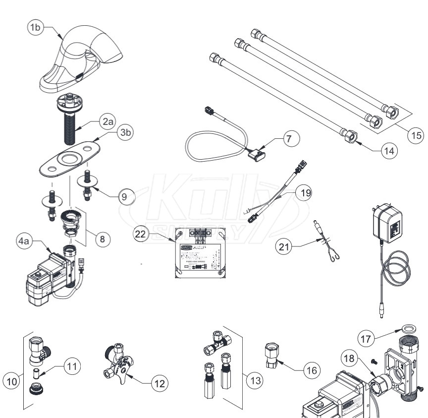 Zurn Z6955-XL-S Aqua-FIT Serio Faucet Parts Breakdown