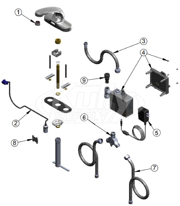 T&S Brass EC-3103 Faucet Parts Breakdown