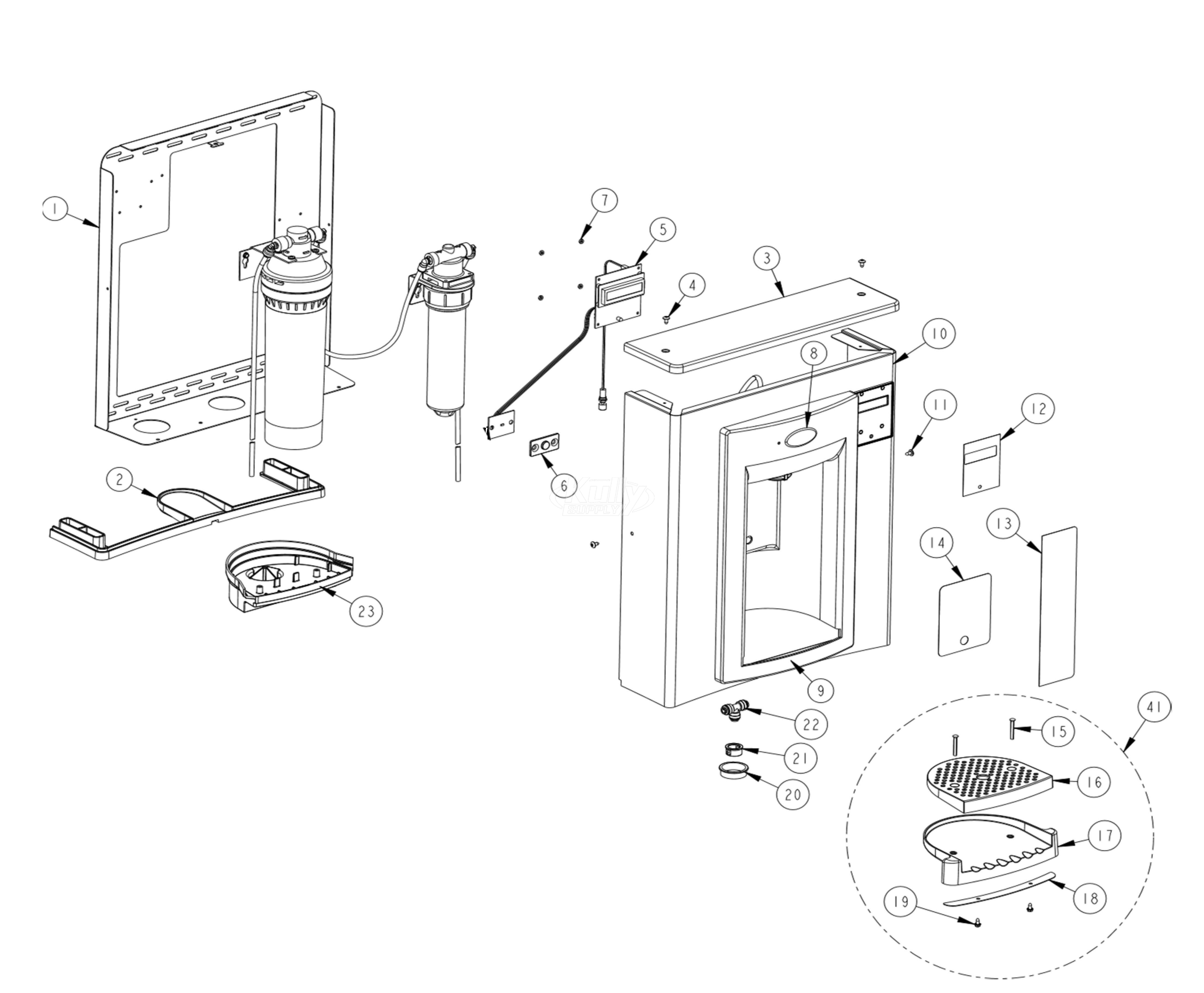 Oasis PWEBQ QUASAR Bottle Filler Parts Breakdown