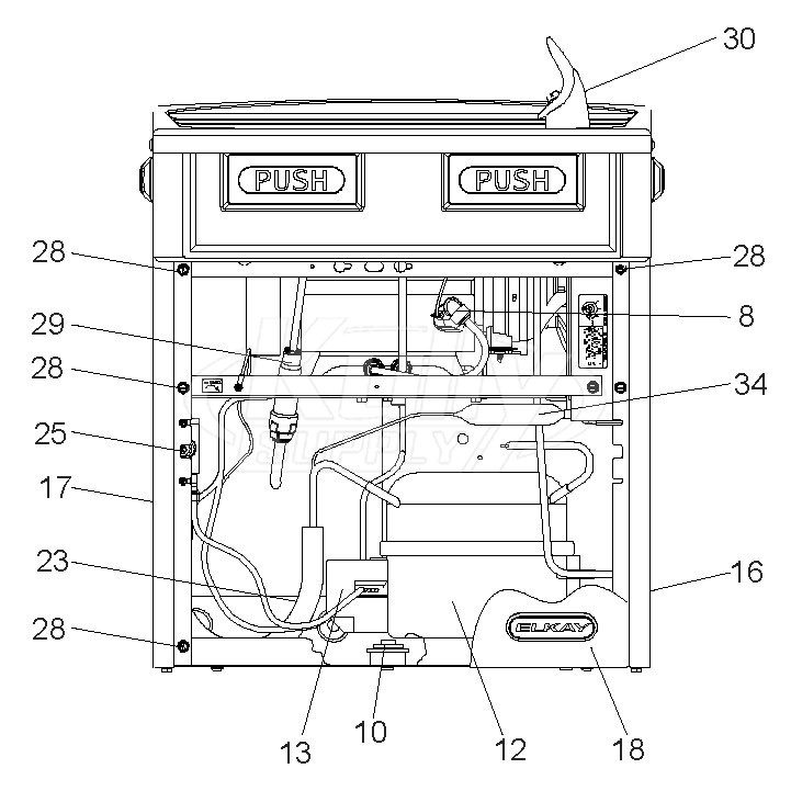 Elkay EMABF Single Station Drinking Fountain Parts Breakdown