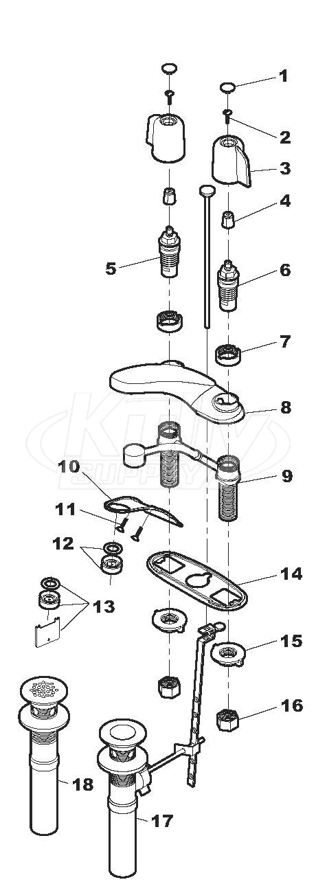 Symmons S-240 Faucet Parts Breakdown