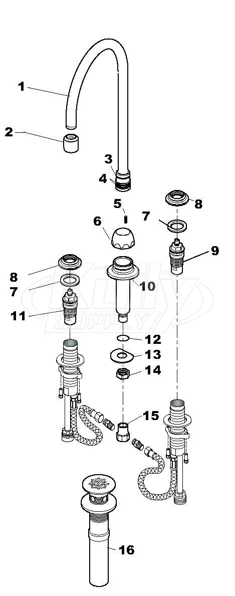 Symmons S-254 Faucet Parts Breakdown