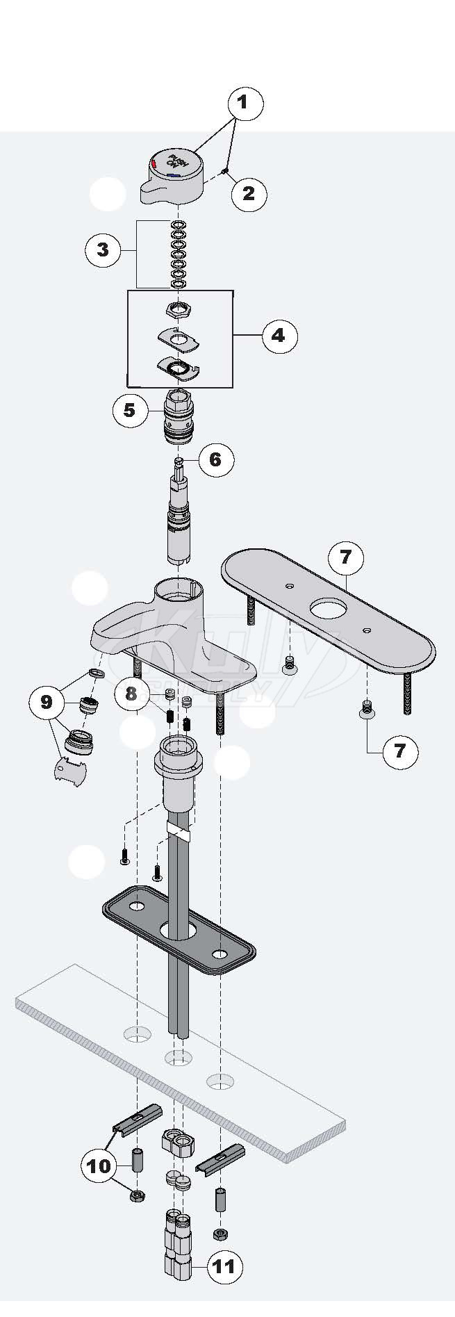 Symmons SLC-6000 Faucet Parts Breakdown