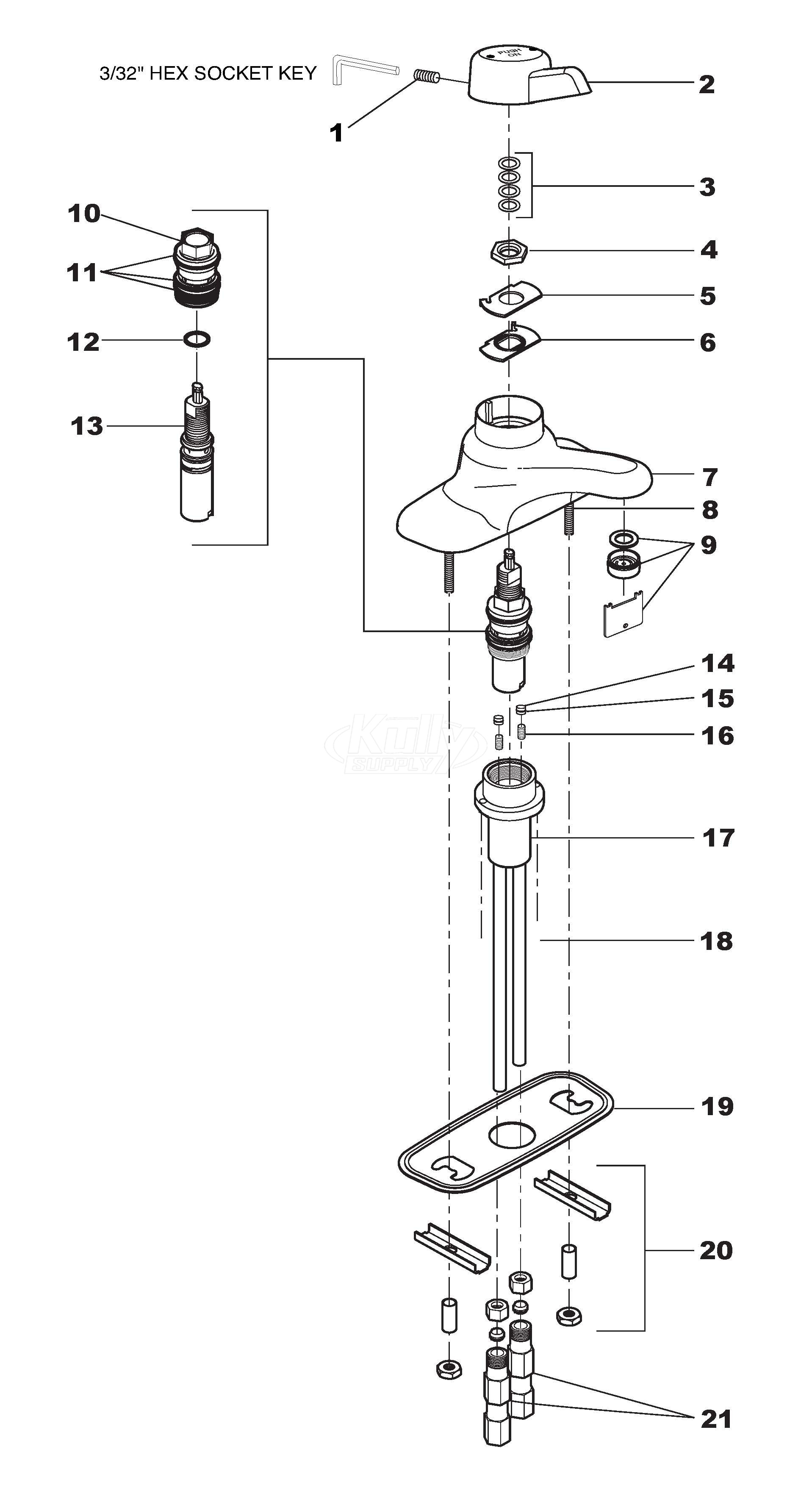 Symmons S-60/S-61 Faucet Parts Breakdown 