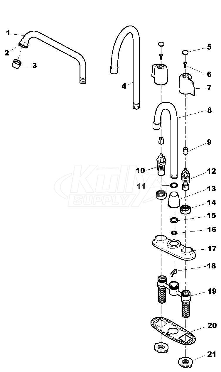 Symmons S-245/S-249 Faucet Parts Breakdown