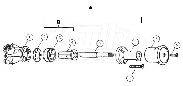 Bradley Bradtrol Shower Valve For Econo-Wall, Wall Saver, and Panelons Parts Breakdown