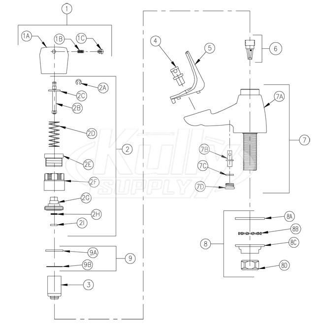 Zurn Z83600 Parts Breakdown 